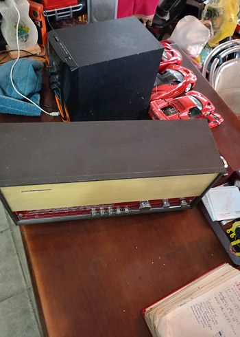 Philips Vintage Kırmızı Gri Müzik Sistemi - Görsel 2