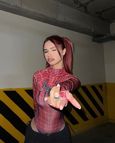 Spiderman çıtçıtlı body kostüm