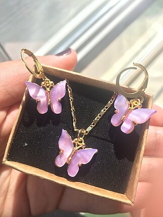 Pandora Kelebekli Lila Set