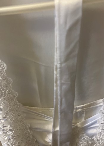 Nakışlı Beyaz uzun Kadın Sabahlık - Görsel 9