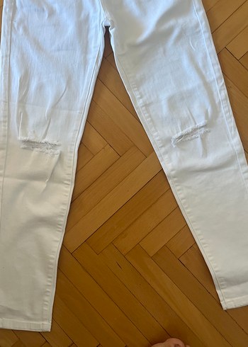 Beyaz Kadın Denim Pantolon - Görsel 4