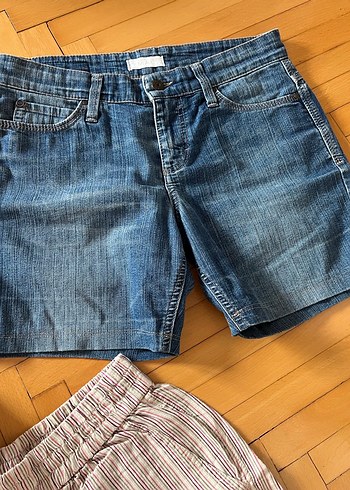 Beyaz Rahat Kesim Kız Kot Şort - Görsel 5