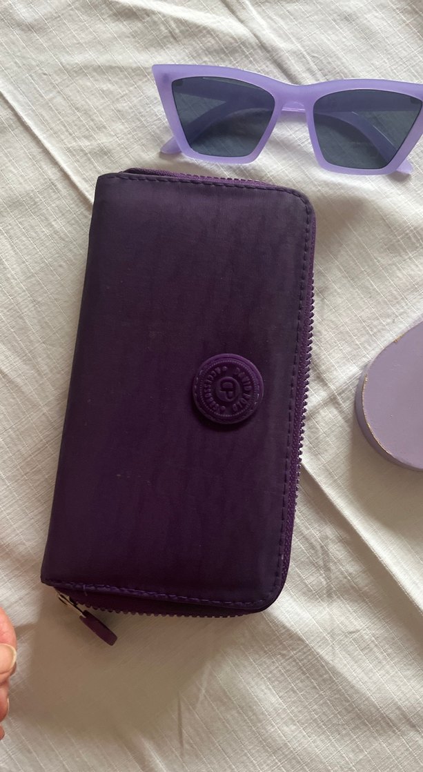 Mor Süet Fermuarlı Kadın Cüzdanı - Görsel 4