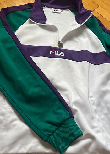 Beyaz Fila Yarım Fermuarlı Sweatshirt - Görsel 3