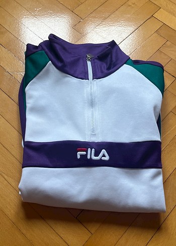 Beyaz Fila Yarım Fermuarlı Sweatshirt - Görsel 6
