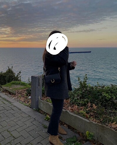 40 Beden gri Renk Koton Antrasit Kaşe Kaban