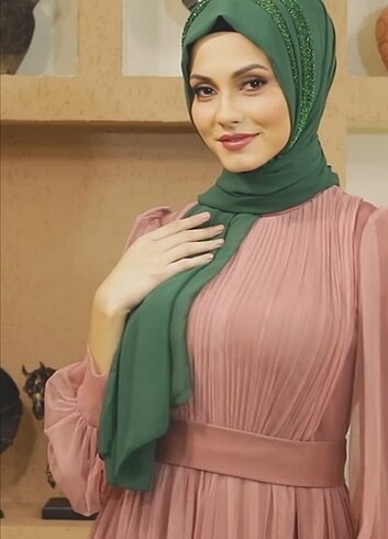 Hazır şal zümrüt yeşili 