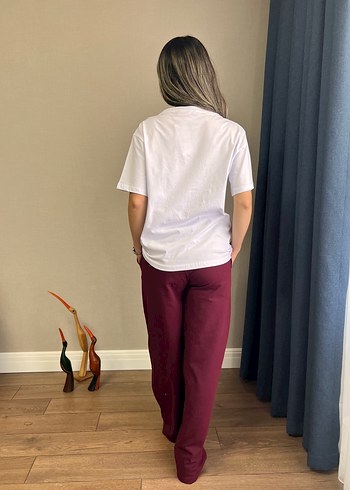 Diğer Bordo beyaz Rahat Kesim eşofman takımı