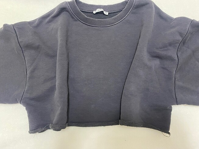 40 Beden gri Renk Kısa swetshirt