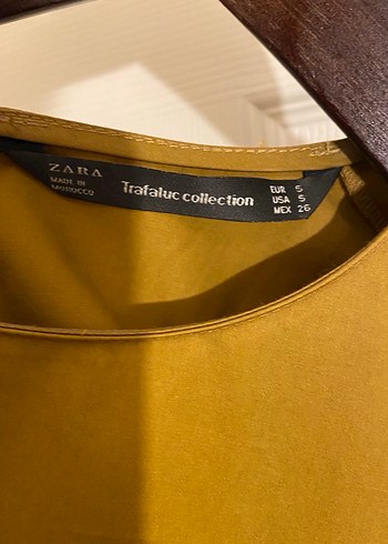 Hardal Zara Kısa Kollu Mini Günlük Elbise - Görsel 4