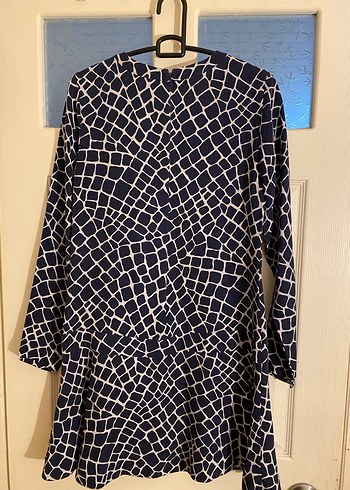 Michael Kors Lacivert Kareli Midi Elbise - Görsel 4