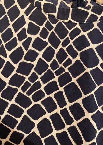 Michael Kors Lacivert Kareli Midi Elbise - Görsel 5