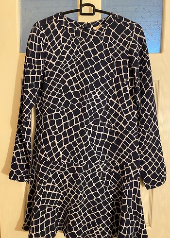 Michael Kors Lacivert Kareli Midi Elbise - Görsel 3