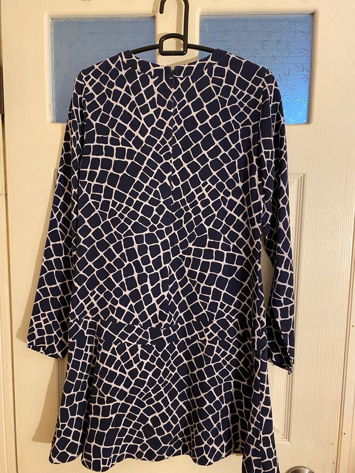 Michael Kors Lacivert Kareli Midi Elbise - Görsel 4