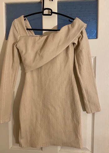 ASOS DESIGN Krem Mini Elbise - Görsel 4