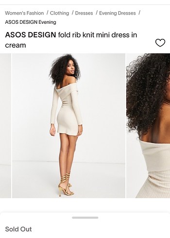 ASOS DESIGN Krem Mini Elbise - Görsel 2