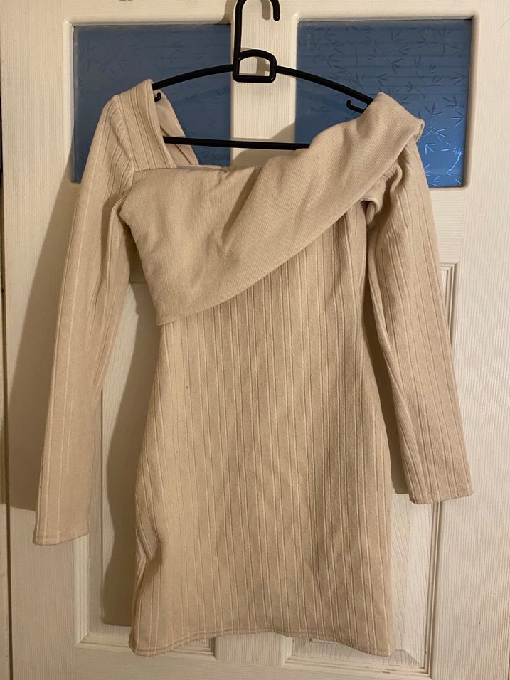 ASOS DESIGN Krem Mini Elbise - Görsel 3