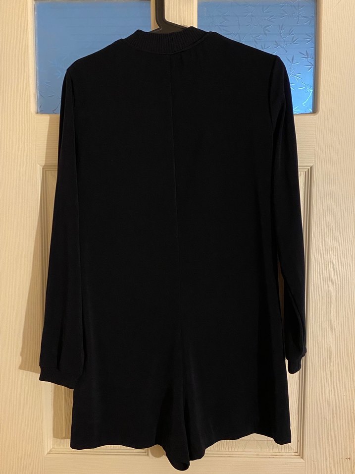 Fermuarlı Uzun Kollu Lacivert tulum - Görsel 4