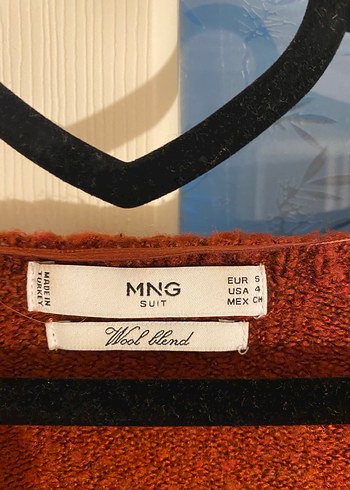 Mango kiremit V Yakalı Örgü Kadın Kazak - Görsel 5