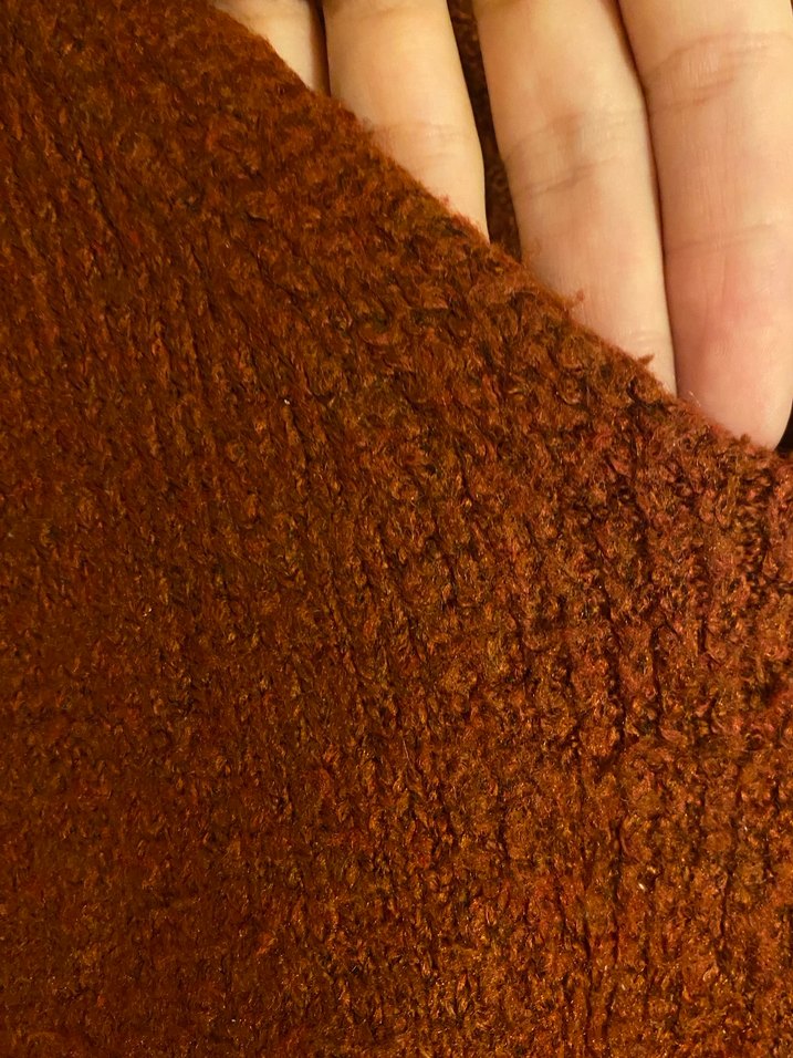 Mango kiremit V Yakalı Örgü Kadın Kazak - Görsel 4