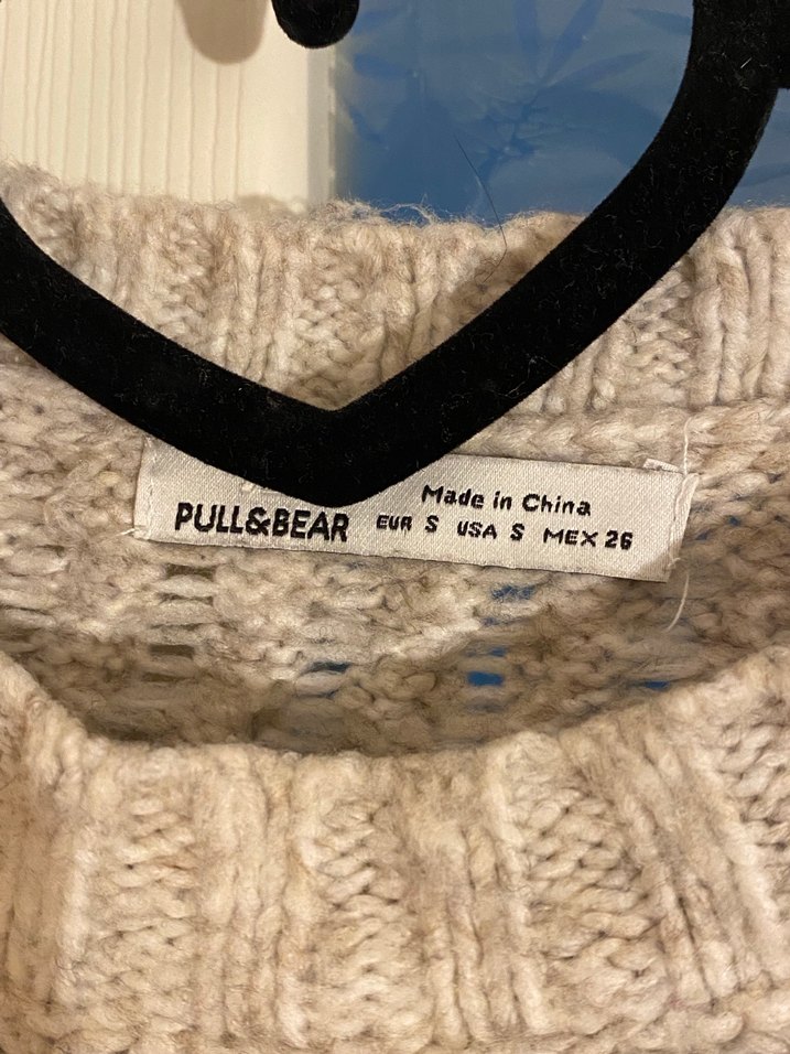 Bej Örgü Kadın Triko Elbise Kazak - Görsel 5