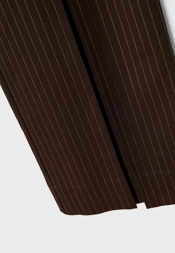 Stradivarius Siyah Çizgili Kadın Kumaş Pantolon - Görsel 2