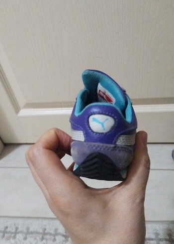 Mor ve Gri Erkek Çocuk Spor Ayakkabısı Velcro - Görsel 4