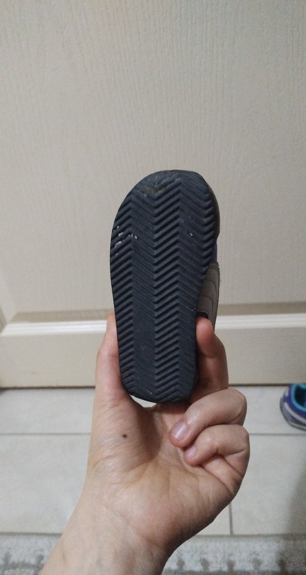 Mor ve Gri Erkek Çocuk Spor Ayakkabısı Velcro - Görsel 3