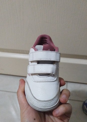 Kız Çocuk Beyaz Pembe Cırt Cırtlı Spor Ayakkabı - Görsel 2