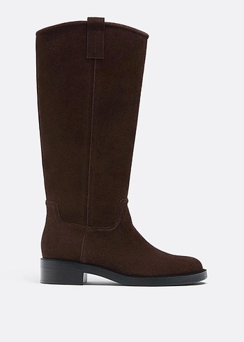 Stradivarius düz binici deri bot - Görsel 2