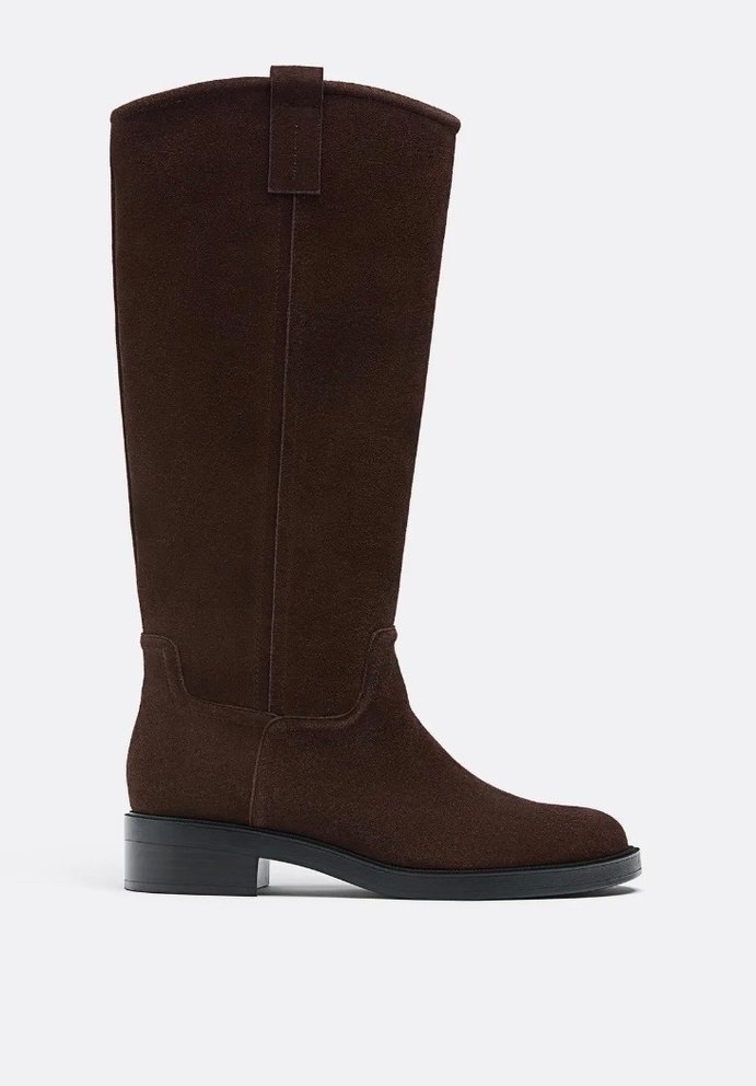 Stradivarius düz binici deri bot - Görsel 2