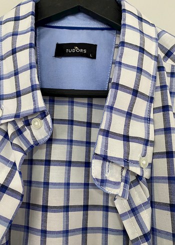 Mavi Gri Kareli Pamuklu Erkek Gömlek - Görsel 2