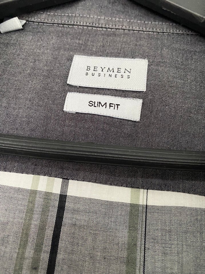 Gri Pamuklu Erkek Gömlek - Görsel 2