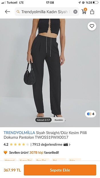 34 Beden Trendyolmilla pantolon