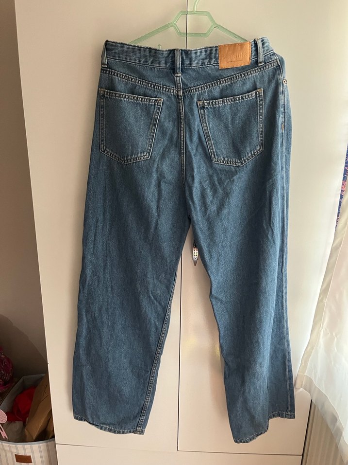 Bershka Baggy Mavi Kadın Kot Pantolon - Görsel 3