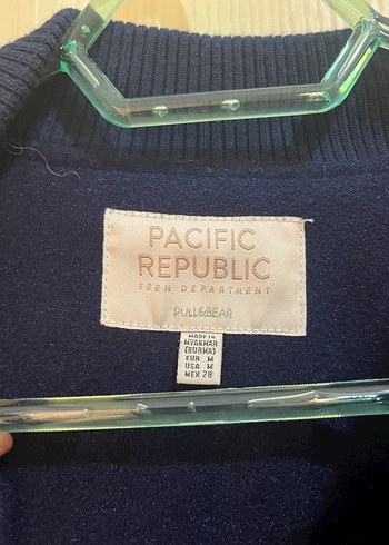 Pull and Bear Oversize Lacivert Kolej Ceket - Görsel 2