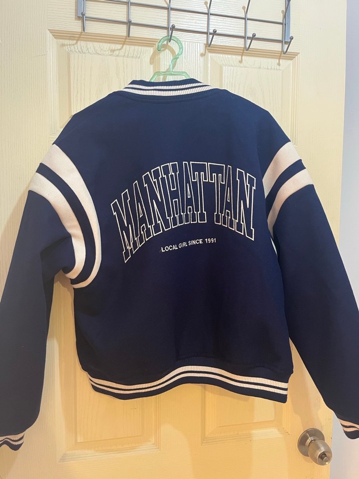 Pull and Bear Oversize Lacivert Kolej Ceket - Görsel 3