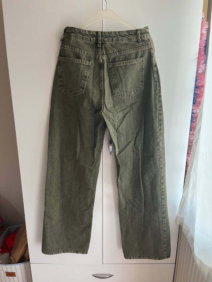 Trendyolmilla Haki Bol Kesim Kadın Kot Pantolon - Görsel 2