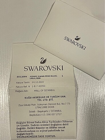  Beden beyaz Renk Swarovski kuğu kolye mavi