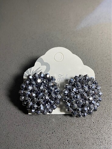 American Vintage Düğme Kristal Küpe 4?lü çift set