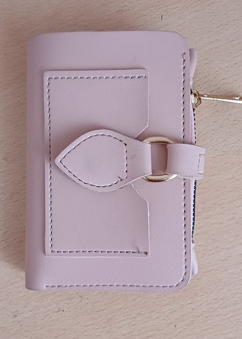 Pembe Deri Tokalı Kadın Cüzdanı
