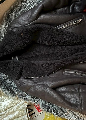 Bershka Siyah Transparan Midi Kadın Kışlık Ceket