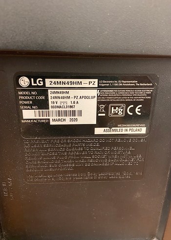 LG 24MN49HM HEM TV HEM MÖNİTÖR ÇALIŞIR DURUMDA - Görsel 2