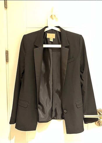 Düğmeli Siyah Kadın Blazer Ceket