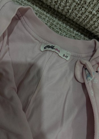 Pembe Baskılı Bebek Kış Tulumu Fermuarlı - Görsel 2