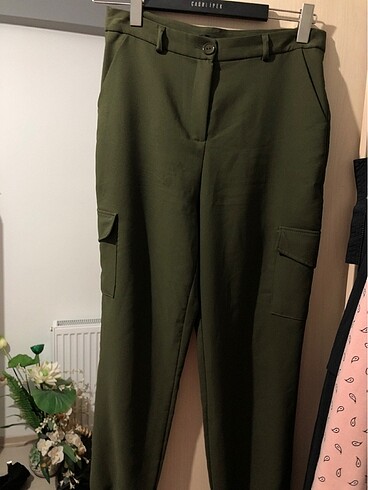 Yeşil kumaş pantalon