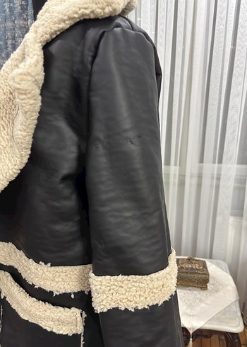 Siyah Kürklü Kısa Deri Kadın Ceket - Görsel 8