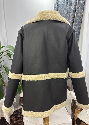 Siyah Kürklü Kısa Deri Kadın Ceket - Görsel 6