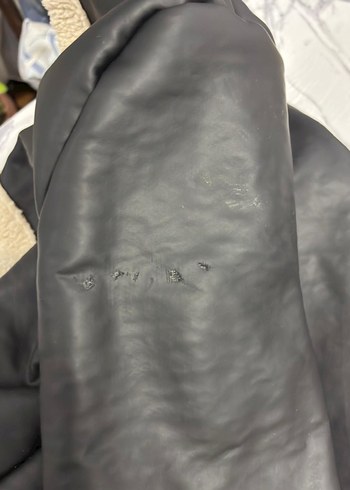 Siyah Kürklü Kısa Deri Kadın Ceket - Görsel 9