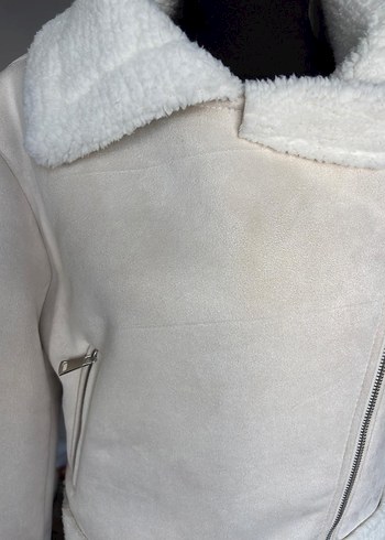 Kısa Kesim Bej Kürk Detaylı Süet Ceket - Görsel 6